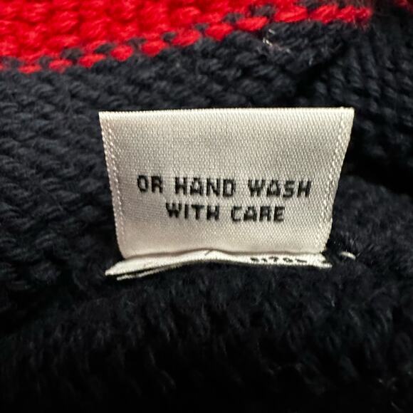 Cotton Salsa Hand-Loomed Cotton Star Blue, Red and White Cardigan Sz L - Picture 10 of 10